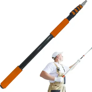 Telescoping Extension Pole, Reach to 20FT Telescoping Pole Multi-Purpose 3-12FT Lightweight, Sturdy with Universal Twist-on Metal Tip Extendable for Dusting Painting Window Cleaning