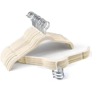 Premium Velvet Shirt Hangers 30 Pack, Non-Slip 360° Swivel Hook Slim Flocked Coat Hanger, Space Saving Felt Hanger for for Tank Top, Blouses, Strappy Dresses