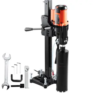 Diamond Core Drilling Machine, 8-Inch Wet-Dry Concrete Core Drill Rig With Stand, 750 RPM, 1-1/4-Inch And 5/8-Inch Thread Compatibility, Lifting Handle, 8-Inch Drilling Diameter For Concrete, Brick, Block, Stone, 2500W Motor
