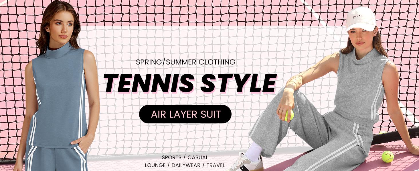 Casly Lamiit 2 Piece Sets for Women Summer Outfits Mock Neck Tank Top & Wide Leg Pants Stripes Casual Loungewear Tracksuits Tanktop Fitted Casly Lamiit 2 Piece Sets for Women Summer Outfits Mock Neck Tank Top & Wide Leg Pants Stripes Casual Loungewear Tracksuits Tanktop Fitted