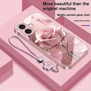 Suitable for [iPhone 17] high-end phone case，a beautiful four-leaf clover lanyard is included,exquisite and high-end design,a variety of colors are available for you to choose from YM99