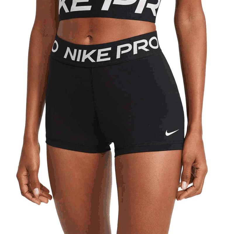 Nike Women's Pro 3 Inches Shorts - Dri-FIT Technology, Stretchy & Supportive, 50% Recycled Polyester, Mid-Rise Elastic Waistband