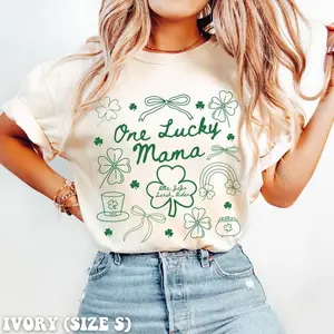 St Patricks Day Mom Shirt One Lucky Mama St Pattys Mama Tee Cute St Pattys Day Gift for Mom Irish Mom Tee Custom Mom Gift