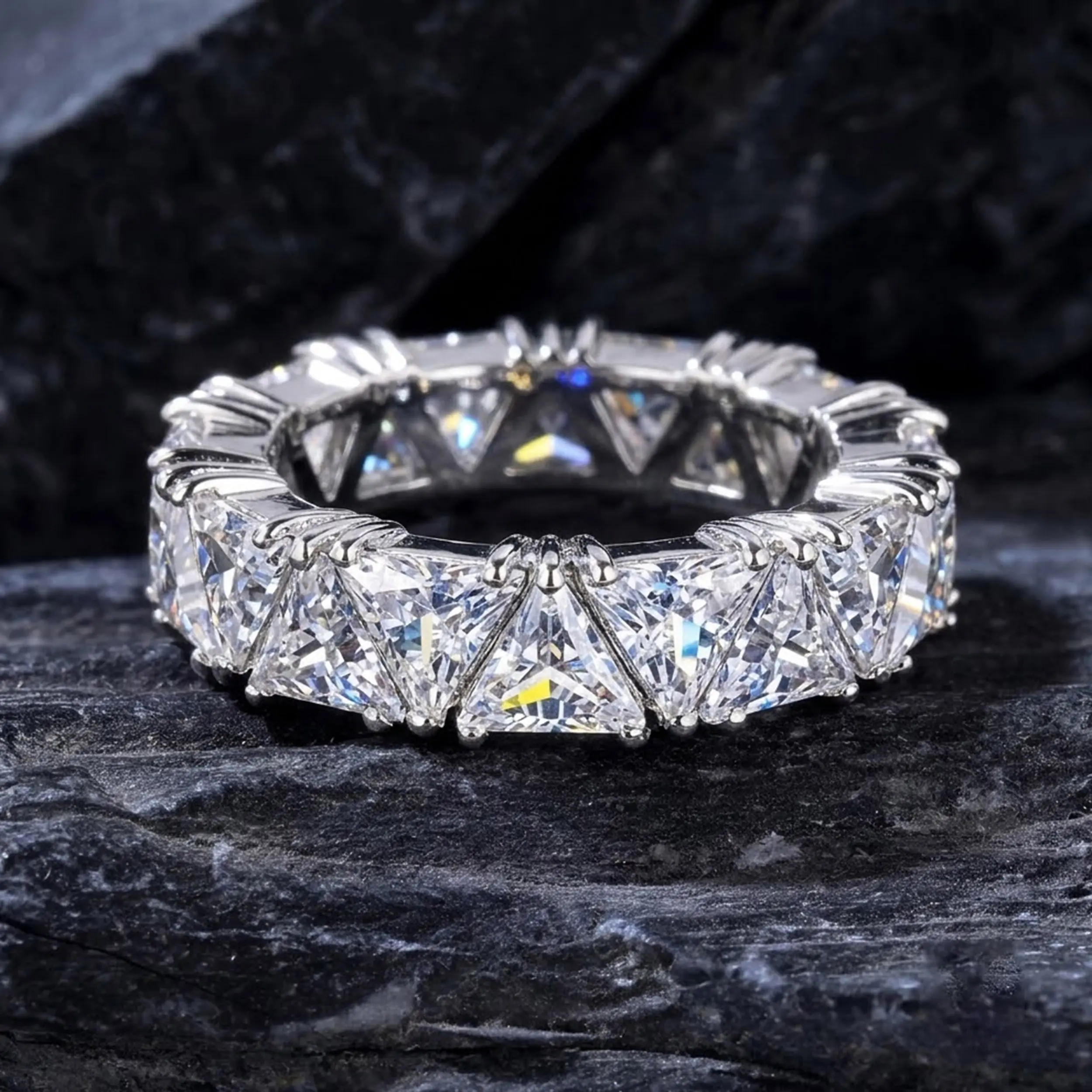 Plating Silver CT Round Solitaire Cubic Zirconia Engagement Ring Halo Promise Ring  Wedding Ring stackable finger ring Size 6-11