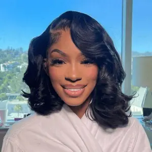 [Spring Must Have] [Side Part] Asteria Hair Glueless Pre-Styled Layered Cut Body Wave and Straight 7×5 HD Transparent Lace Human Hair Wig Pre Bleached Tiny Knots C-Part Short Bob Right Side Part Wig Valentine Musts