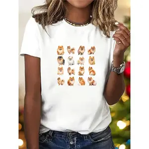 Women's "Happy Easter" Graphic T-Shirt - Cute Pastel Bunny Trio Short Sleeve Tee
