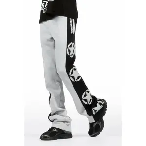 Geza Heather Grey Baggy Stacked Pant