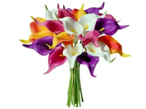 Mandy's 20pcs Colorful Flowers Artificial Calla Lily Silk Fake Flowers 13.4" for Mother's Day Easter Home Kitchen & Wedding