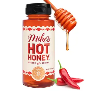 Mike's Hot Honey Spicy Honey with Chili Peppers, Gluten-Free, Kosher, Paleo-Friendly, 10 oz