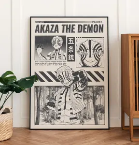 Demon Slayer Akaza Manga Poster, Anime High Quality Print.