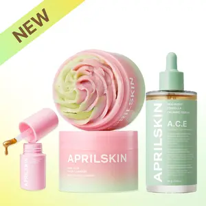 [APRILSKIN Official] Workout Glow Essential SetㅣPink Aloe Mask Cleanser, A.C.E Mugwort Centella Serum & Hero All Day Plumping Lip Stain | 24H Long-Lasting Stain | Bubble Soothing Mask to Foam | Mugwort for Sensitive Skin, Artemisia | Korean Skincare