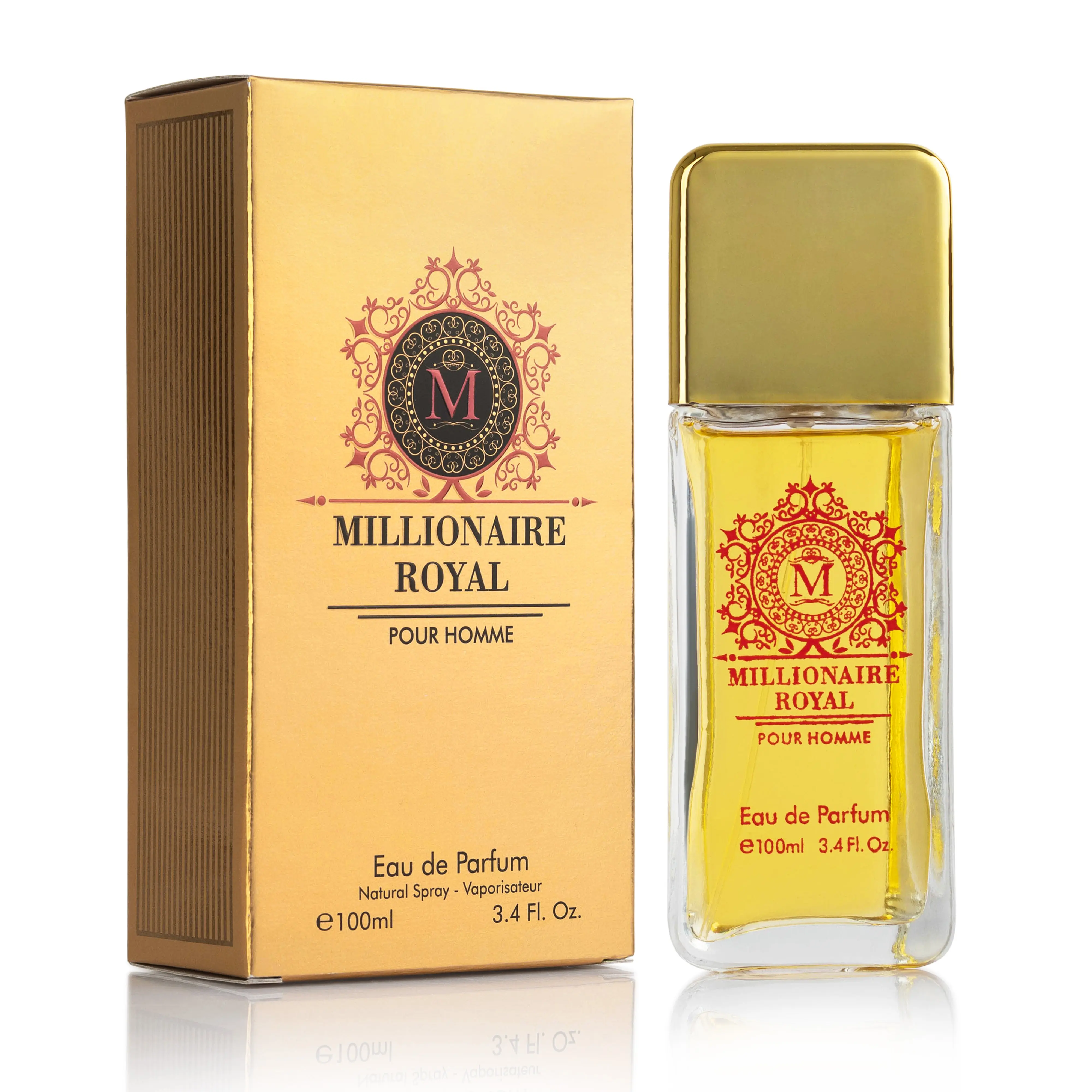 Urban Collection Millionaire Royal Eau De Parfum for Men, 3.4 oz | Long-Lasting Clean Men's Fragrance with Fresh Woody Notes of Cedarwood & Lavender, Perfume For Sale, Confidence-Building Men's Fragrance