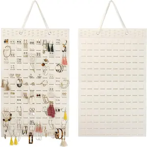 Hanging Earrings Organizer, Earring Holder & 20 Hooks, Holds up to 300 Pairs, Compact Design, Soft Material, Earring Hanger Earring Display Hanging Organizer for Women Girls -1 Pack