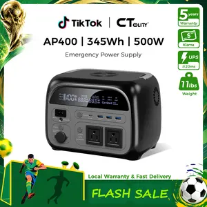 [Summerwins][Camping Essentials 2026/Camping Gear]CTOLITY 500W 345Wh Powerbank Emergency Supply Backup LiFePO4 Battery Portable Power Station Solar Generator Free Energy Travel RVs Emergencies Gas Generator Alternative