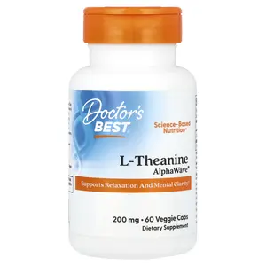 Doctor's Best L-Theanine, AlphaWave®, 200 mg, 60 Veggie Caps