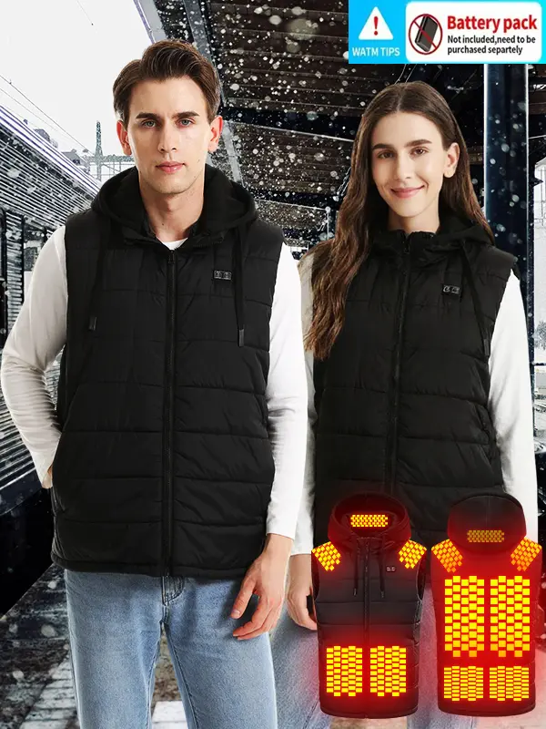 【Power Bank Not Include】Norwell Heated Vest Black Zone 9 Heating Menswear and Independent Switch, 3 Adjustable Heat Levels, Sleeveless Warm Zip Up Kackets for Men Women Winter Outdoor Work Hiking Camping Gifts for Black Friday Christmas Winter Coats