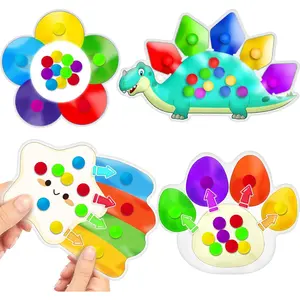 4PC Color Sorting Sensory Toys for Toddler, Travel Toys Roadtrip Activities for Kid 3-5 Fine Motor Autism Autistic Fidget for Classroom Calm Down Toy for Kid 2 3 4 Year Old Boy Girl Dementia Gift
