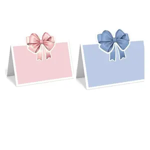24 Pcs Blue Butterfly Table Name Cards, Wedding Party Gift Wrapping, Personalized Message Surface, Special Occasion Decorations
