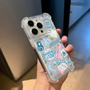 Popular New Movie Mamma Mia Illustration Pattern Phone Case Suitable for Iphone 16 15 14 13 12 11 Pro Max X XR XSMAX 8 7 Plus Shockproof Transparent Soft Back