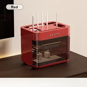 Modern Router Storage Box, Durable Plastic Compact Organizer with Cable Management, Device Stand & Basket, Self-Assembly, No Power Needed