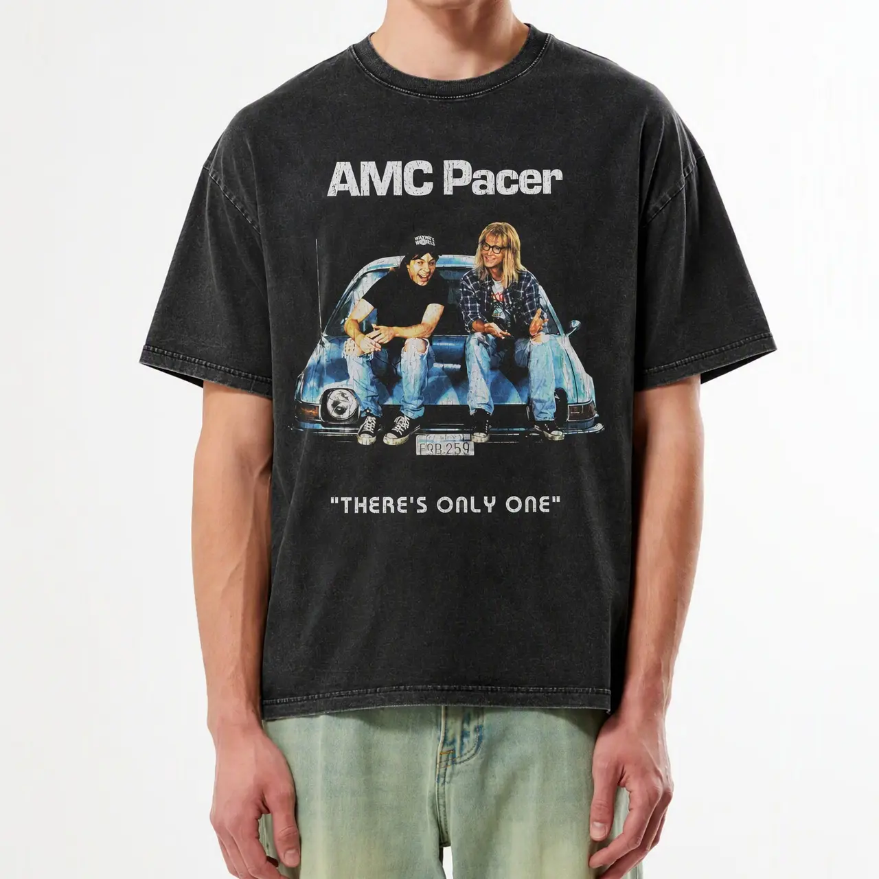 Amc Pacer Wayne'S World T-shirt, Unisex Vintage Crew Neck Regular Fit Cotton Fabric Casual Breathable Short Sleeve Funny graphic tee Fashion Men&Women's Top for Menswear 080303