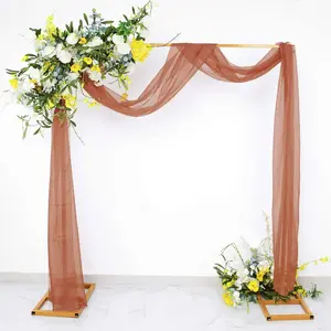 18ft Terracotta (Rust) Sheer Organza Wedding Arch Drapery Fabric, Window Scarf Valance