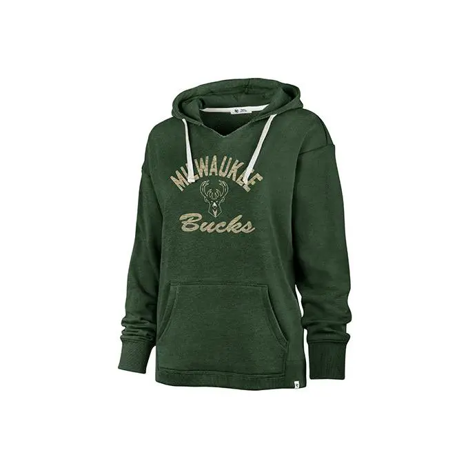 Women's '47 Brand Kennedy Wrapped Up Milwaukee Bucks Hooded Sweatshirt