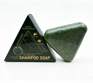 Nature Triangle Shampoo Bar 120g Large Size Seven Green Herbal Solid Shampoo for Women & Men Gentlnr Eco-Friendly Travel Friendly[Free Bubble Network]