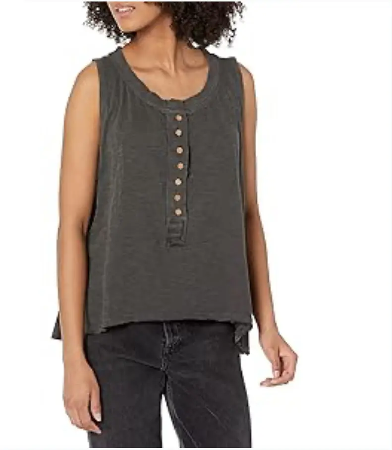 Free People Josie Henley Tank Black SM (Women's 4-6)