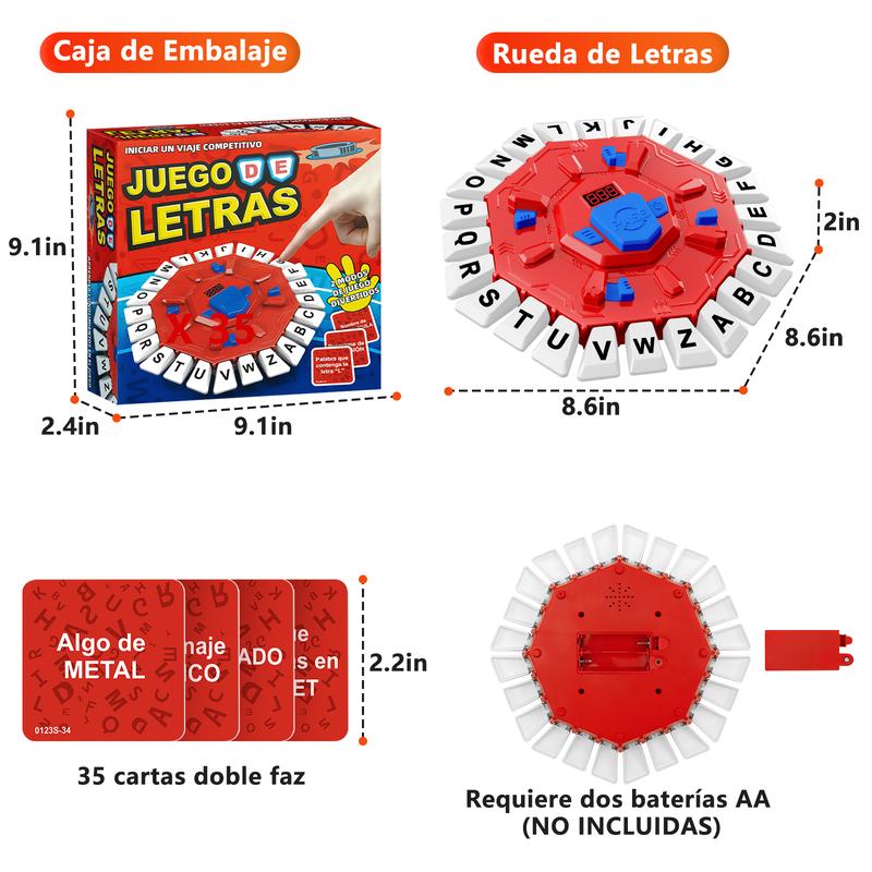Juego de Mesa en Español con Pantalla Digital y 2 Modos de Juego, 35 Tarjetas Doble Cara, Ideal para Fiestas y Aprendizaje Interactivo, Juegos de Mesa para Niños y Adultos