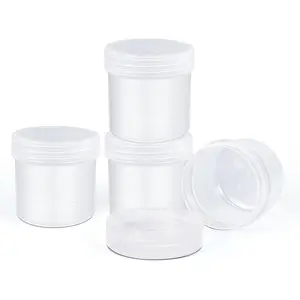 TSA Approved Wide Mouth Travel Size Containers, PP Clear Leak Proof Travel Plastic Jars with  for  Lotion ,  Beads, Sample, Small Items Storage (1.7 oz, 4 count)