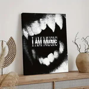 One piece of hip-hop canvas wall art, white Playboi poster, canvas print, suitable for decorating living rooms, bedrooms, bathrooms, kitchens, offices, and cafes.