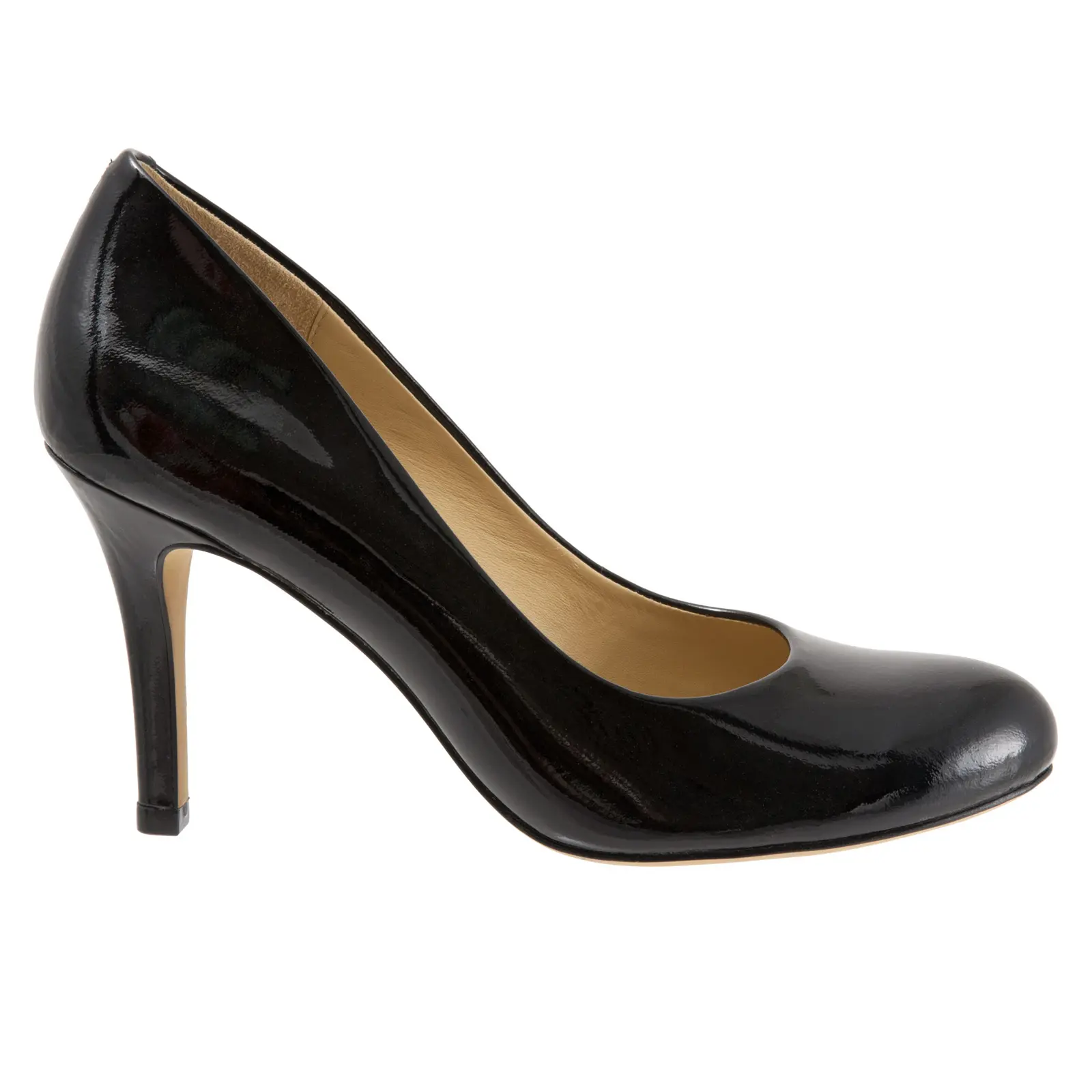 Trotters Gigi T1505-016 Womens Black Narrow Leather Pumps Heels Shoes