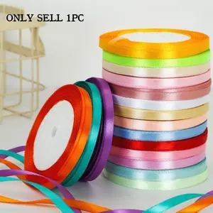 1 Roll 0.6cm Solid Color Ribbon, 22m Multi-Color Choice, Ideal for Gift Wrapping, Bouquets, Wedding, Birthday Party Decor, Hair Accessories