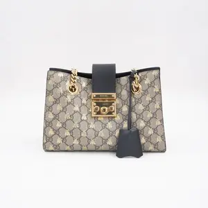 Pre-owned GUCCI canvas Shoulder Bags US0175 Padlock Bee Small Black JM US