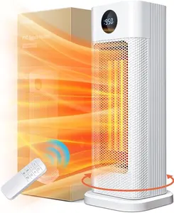 Burlan Space Heater for Indoor Use, 1500W Fast Ceramic Heating, 15.6" Portable Electric Heaters with Thermostat,Oscillating,Multiple Safety Protection Room Heater Fan for Bedroom,Office,Living Room