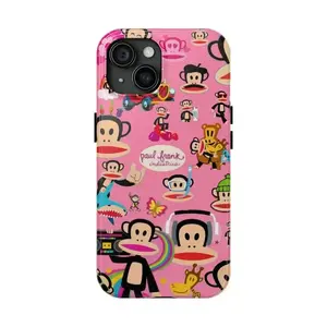 Paul Frank Julius Monkey Iconic Scarf Cute Red Art Tough Phone Case. Nostalgic Y2K Aesthetic Heavy Duty Shockproof Protective Smartphone Cover for iPhone 17 Pro Max 16 Air 15 14 13 12 11.