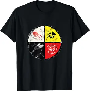 Men's Native American Graphic Tshirt, Casual Short-Sleeve Streetwear Top in 100% Cotton, Soft Breathable Fabric for No Irritation