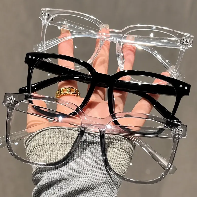 Unisex Vintage Transparent Square Optical Frame, Anti-Blue Light Optical Lens Eyewear for Fashion Accessories Use