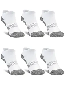 6 Pairs Summer Breathable Mesh Ankle Sports Socks, Unisex Running Training Socks, Casual All-Season Solid Pattern Socks