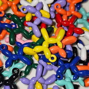 25pcs Mini Balloon Dog Charms for Jewelry and DIY