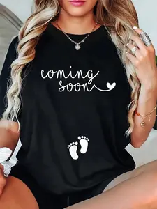 100% Cotton Casual Tshirt Pregnancy Announcement For Pregnant Mom To Announce Pregnant T-Shirt