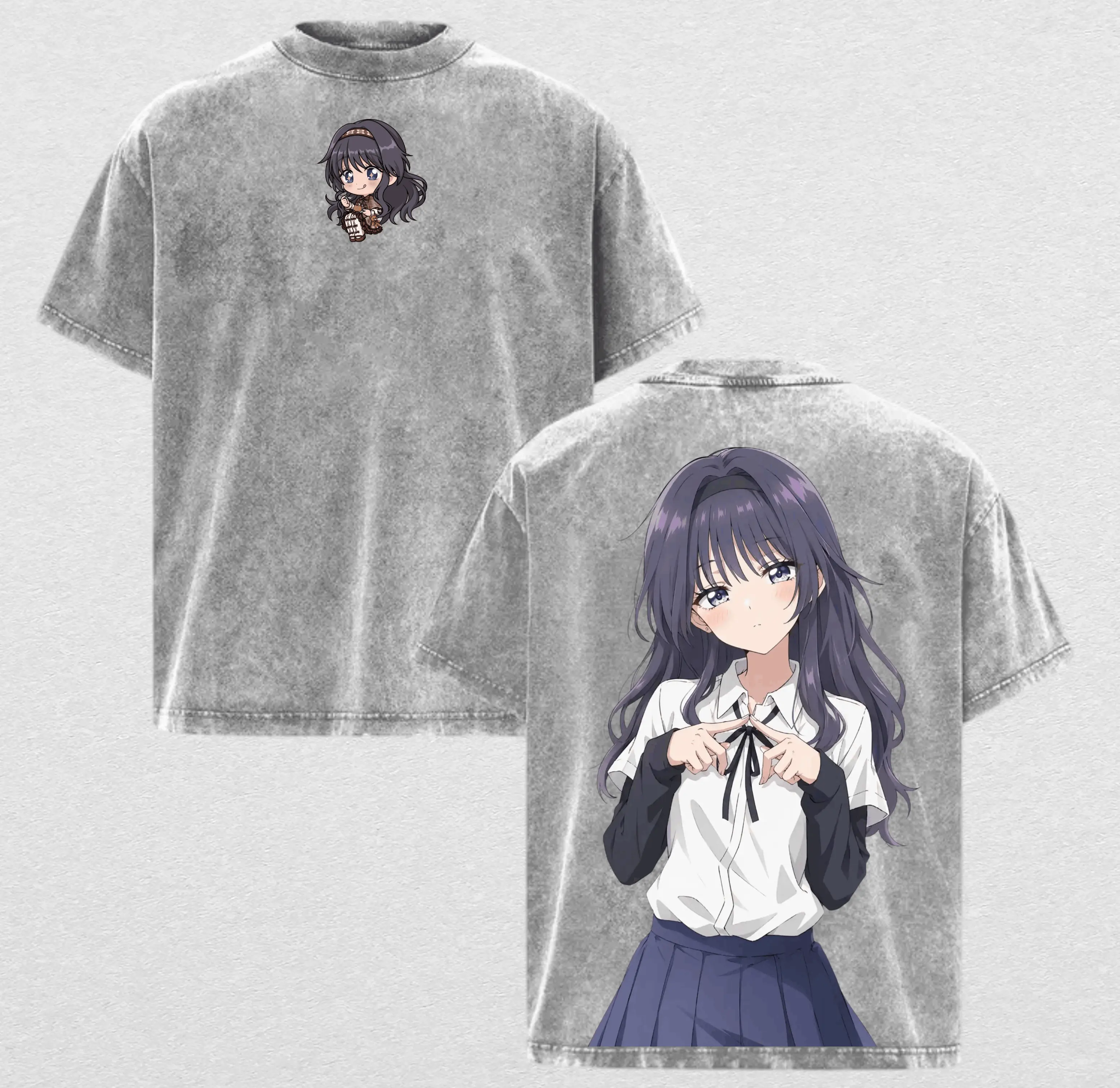 Kaoruko Waguri The Fragrant Flower Blooms With Dignity Vintage Washed Anime T-Shirt Heavyweight Cotton Acid Wash Streetwear Oversized Graphic Tee Gift for Manga Fans