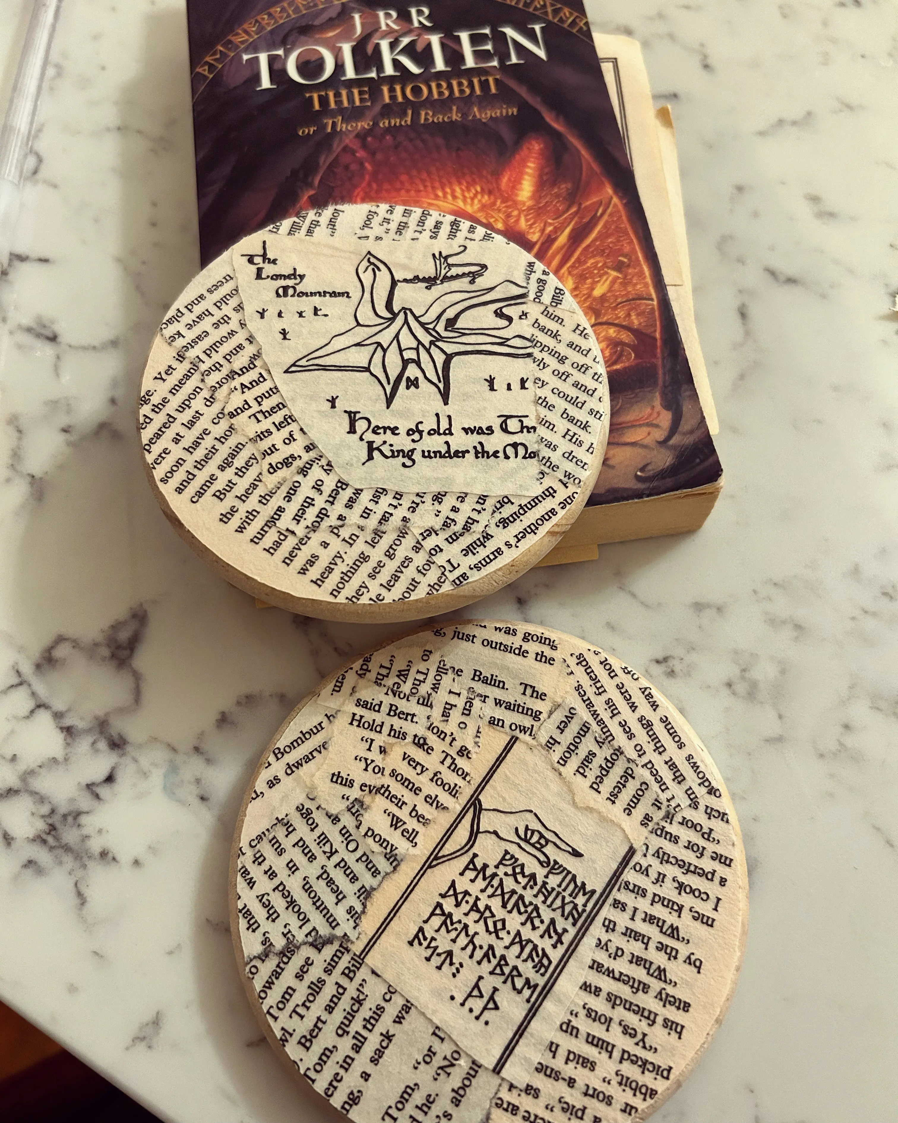 Book page coasters, handmade and custom coasters, book lover gift, book nerd gift, book decor, home decor
