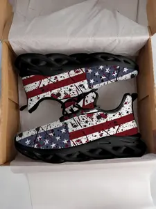 Kids' American Independence Day Splash Ink Style Star-Spangled Banner Print Low Top Casual Sneakers, Perfect Children's Day Gift - Skin-Friendly & Breathable, Non-Slip & Wear-Resistant, Versatile for Daily Outings, Campus Wear & Light Sports