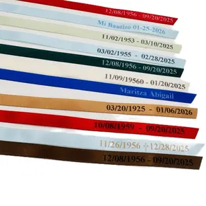 100-12pcs Personalized Quinceañera & Baptism Ribbons - Customized Event Decorations  for Special Celebrations Not folded ribbons