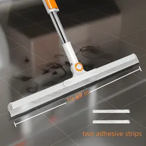 2026 Newest Magic Silicone Broom 20-Inch Squeegee Head Telescopic Adjustable Ultimate Multi-Surface Cleaner for Floors Glass Hair Dust Liquids 180° Rotating Head Ultra-Lightweight 0.6 lbs
