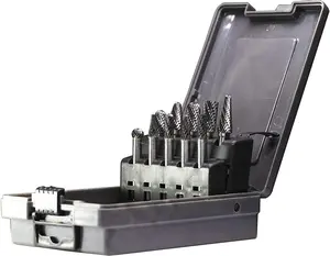 Carbide Burrs Set 10 count Double Cut Solid Carbide Rotary Burr Set 1/4" Shank   Bits for Steel,Metal Carving, Polishing,Engraving,Drilling