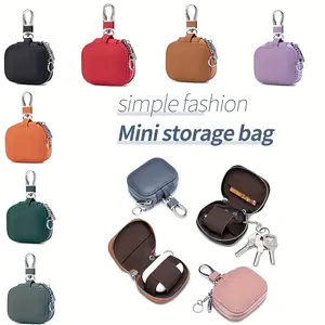 Unisex Key Bag Women Universal Genuine Leather Key Cover Suitable for Earphone Storage Bag Men's Waist Hanging Protective Case