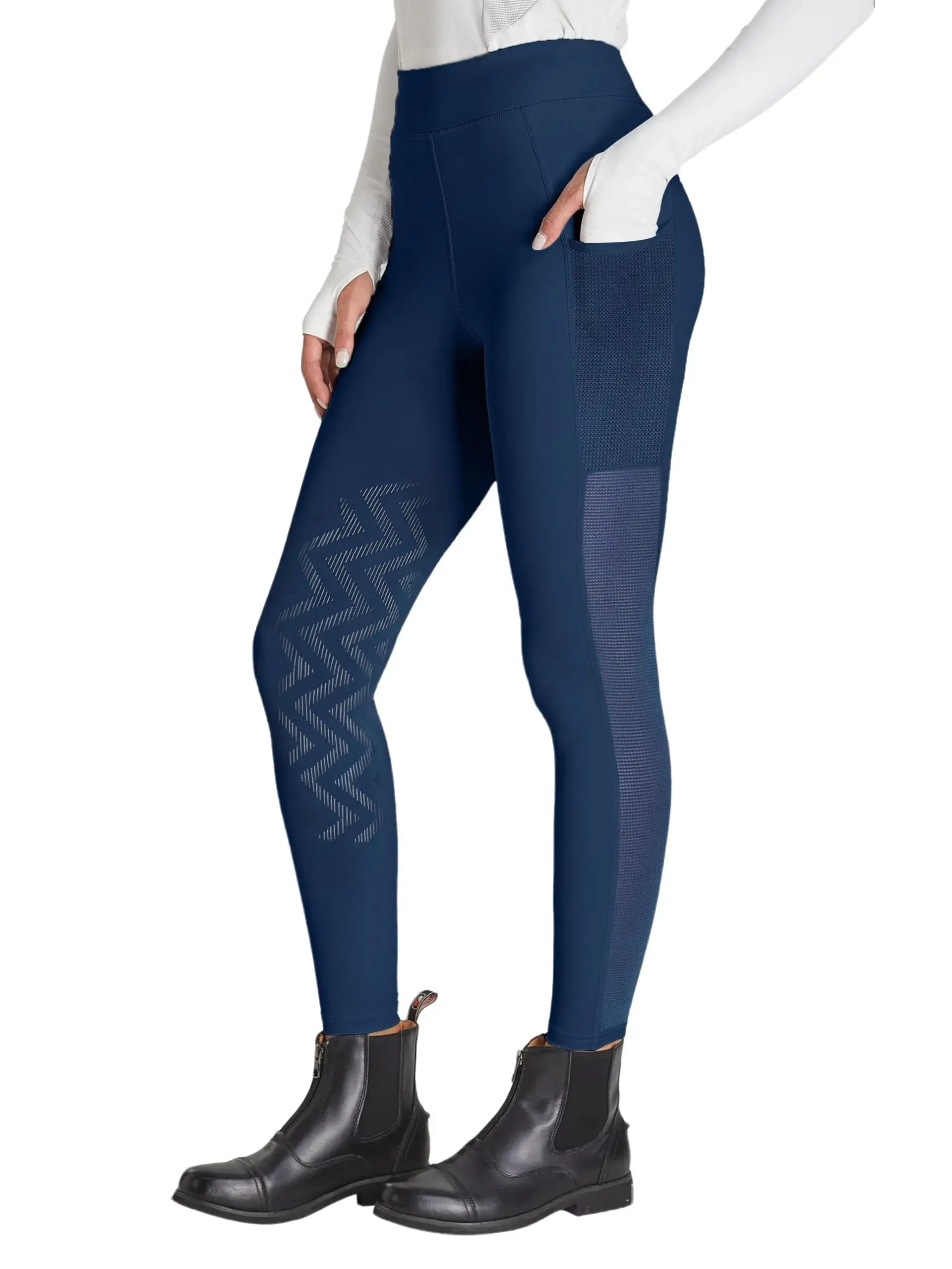 Women Knee Patch Breeches with Mesh